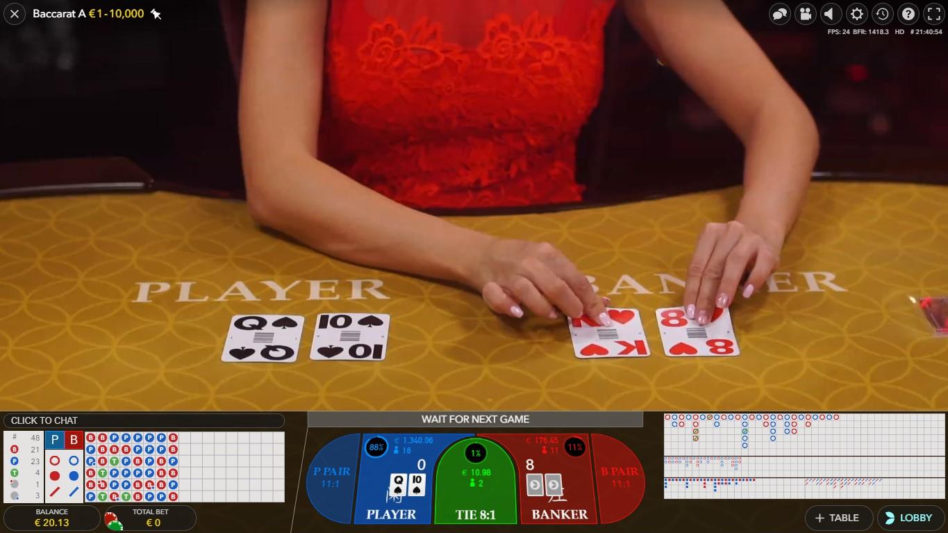 Baccarat Live - Evolution Gaming Games Catalog | SoftGamings