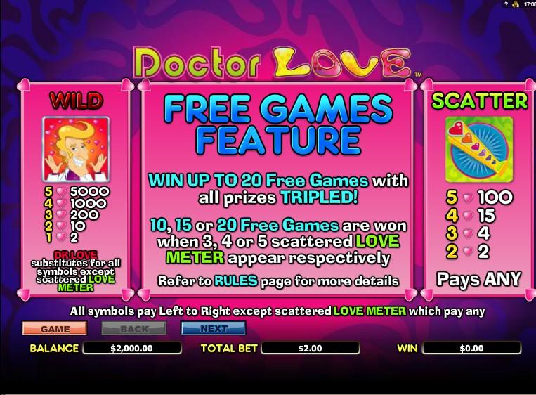 Doctor love slot game